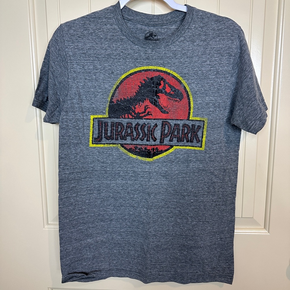 Jurassic Park gray short‎ sleeve t-shirt sz S